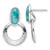 Image of 23.75mm Sterling Silver Rhodium-plated Polished & Hammered Simulated Turquoise Post Dangle Earrings