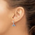 Image of Sterling Silver E-Coating Polished Multicolor CZ Dangle Rainbow Childrens Round Hoop Earrings