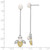 61mm Sterling Silver Rhodium- and Flash-Gold-plated Freshwater Cultured Pearl/CZ Bee Dangle Earrings