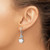 Image of 34.3mm Sterling Silver Rhodium-plated Polished 8-8.5mm Freshwater Cultured Pearl and CZ Dangle Earrings