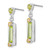 Image of 28mm Sterling Silver w/ Gold-tone Vermeil Polished & Textured Light Green CZ Hearts Post Dangle Earrings