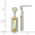 Image of 28mm Sterling Silver w/ Gold-tone Vermeil Polished & Textured Light Green CZ Hearts Post Dangle Earrings