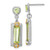 Image of 28mm Sterling Silver w/ Gold-tone Vermeil Polished & Textured Light Green CZ Hearts Post Dangle Earrings