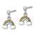 Image of Sterling Silver Rhodium-plated Polished & Enameled w/ Glitter Rainbow Childrens Post Dangle Earrings
