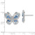 Image of 15.58mm Sterling Silver Rhodium-plated Polished Light and Dark Blue CZ with Clear CZ Butterfly Post Earrings