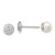 Image of 6mm Sterling Silver Rhodium-plated Polished White 5-6mm Mother of Pearl & CZ Halo Reversible Post Earrings