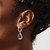 Image of 33mm Sterling Silver Rhodium-plated w/ 14k accent Flower & Black Onyx Beaded Teardrop Round Dangle Hoop Earrings