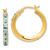 Image of 25mm Diamond Fascination Diamond Mystique Sterling Silver Gold-plated Diamond and Emerald Round Hoop Earrings