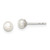 3-4mm Sterling Silver Rhodium-plated 3-4mm White Freshwater Cultured Button Pearl Stud Earrings