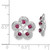 Image of 16mm Sterling Silver Rhodium-plated Diamond & Rhodolite Garnet Earrings Jacket QJ140JUN