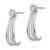 Image of 21mm 14K White Gold J Hoop Polished w/CZ Stud Earrings Image of 21mm 14K White Gold J Hoop Polished w/CZ Stud Earrings