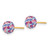 Image of 6mm 14K Yellow Gold Post 6mm Blue Pink Multi Crystal Ball Earrings