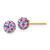 Image of 6mm 14K Yellow Gold Post 6mm Blue Pink Multi Crystal Ball Earrings
