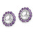 Image of 13mm Sterling Silver Rhodium-plated Diamond & Amethyst Earrings Jacket