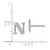 Image of 8mm 14k White Gold Diamond Initial N Earrings EM4170N-004-WA