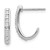 Image of 15mm 14k White Gold Diamond J-Hoop Post Earrings EM5493-020-WA