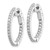 Image of 15mm 14k White Gold Diamond Round Hoop w/Safety Clasp Earrings XE1983WAA