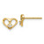 Image of 7mm 14K Yellow Gold AA Diamond Heart Post Earrings