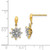 Image of 17mm 14K Yellow Gold Diamond Flower Post Dangle Earrings