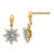 Image of 17mm 14K Yellow Gold Diamond Flower Post Dangle Earrings