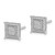 Image of 9mm 14k White Gold Diamond Small Double Square Bezel Post Earrings