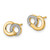 Image of 6mm 14K Yellow Gold with White Rhodium Diamond Circles Post Earrings