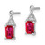 Image of 12.9mm 14k White Gold Ruby and Diamond Earrings EM7187-RU-004-WA