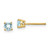 Image of 4mm 14K Yellow Gold Aquamarine Post Earrings XE71AQ-B