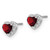 Image of 7.5mm Sterling Silver Garnet and Diamond Earrings EM7400-GA-010-SSA