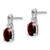 Image of 14.5mm 14k White Gold Oval Garnet and Diamond Earrings EM7075-GA-001-WA