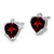 Image of 8.6mm 14k White Gold Garnet and Diamond Heart Earrings EM7028-GA-001-WA