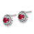 Image of 7mm 14k White Gold Diamond and Cabochon Ruby Earrings EM4032-RU-010-WA