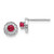 Image of 7mm 14k White Gold Diamond and Cabochon Ruby Earrings EM4032-RU-010-WA