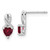 Image of 13mm Sterling Silver Created Ruby and Diamond Earrings EM7401-CRU-002-SSA