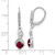 Image of 29.5mm Sterling Silver Created Ruby and Diamond Earrings EM7402-CRU-006-SSA
