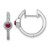 Image of 16mm 14k White Gold Diamond and Cabochon Garnet Earrings EM4031-GA-020-WA