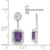 Image of 21mm 14k White Gold Diamond/Amethyst Front/Back Earrings EM4195-AM-062-WA