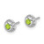 Image of 3mm 14k White Gold Diamond and Cabochon Peridot Earrings EM4030-PE-008-WA