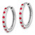 Image of 18mm 14k White Gold Diamond and Ruby Hinged Hoop Earrings EM5607-RU-020-WA