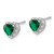 Image of 7.5mm Sterling Silver Created Emerald and Diamond Earrings EM7400-CEM-010-SSA
