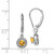 Image of 26mm Sterling Silver Rhodium-plated Diamond & Citrine Earrings QBE11NOV