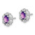 Image of 9mm Sterling Silver Rhodium-plated Amethyst & Diamond Earrings QBE22FEB