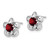 Image of 15mm Sterling Silver Rhodium-plated Floral Garnet Post Earrings QBE31JAN