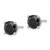 Image of 8mm Sterling Silver Rhodium-plated Black Sapphire Post Earrings QE12151