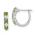 Image of 12mm Sterling Silver Rhodium-plated Peridot and Diamond Earrings QE10209PE