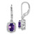 Image of 28mm Sterling Silver Rhodium-plated Diamond and Amethyst Earrings QE10151AM