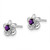 Image of 14.5mm Sterling Silver Rhodium-plated Floral Amethyst Post Earrings QBE30AM Image of 14.5mm Sterling Silver Rhodium-plated Floral Amethyst Post Earrings QBE30AM