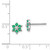 Image of 6mm Sterling Silver Rhodium-plated Emerald & Diamond Post Earrings QDX307