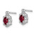 Image of 10mm Sterling Silver Rhodium-plated Created Ruby & Diamond Earrings QBE21JUL