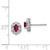 Image of 9mm Sterling Silver Rhodium-plated Created Ruby & Diamond Earrings QBE22JUL